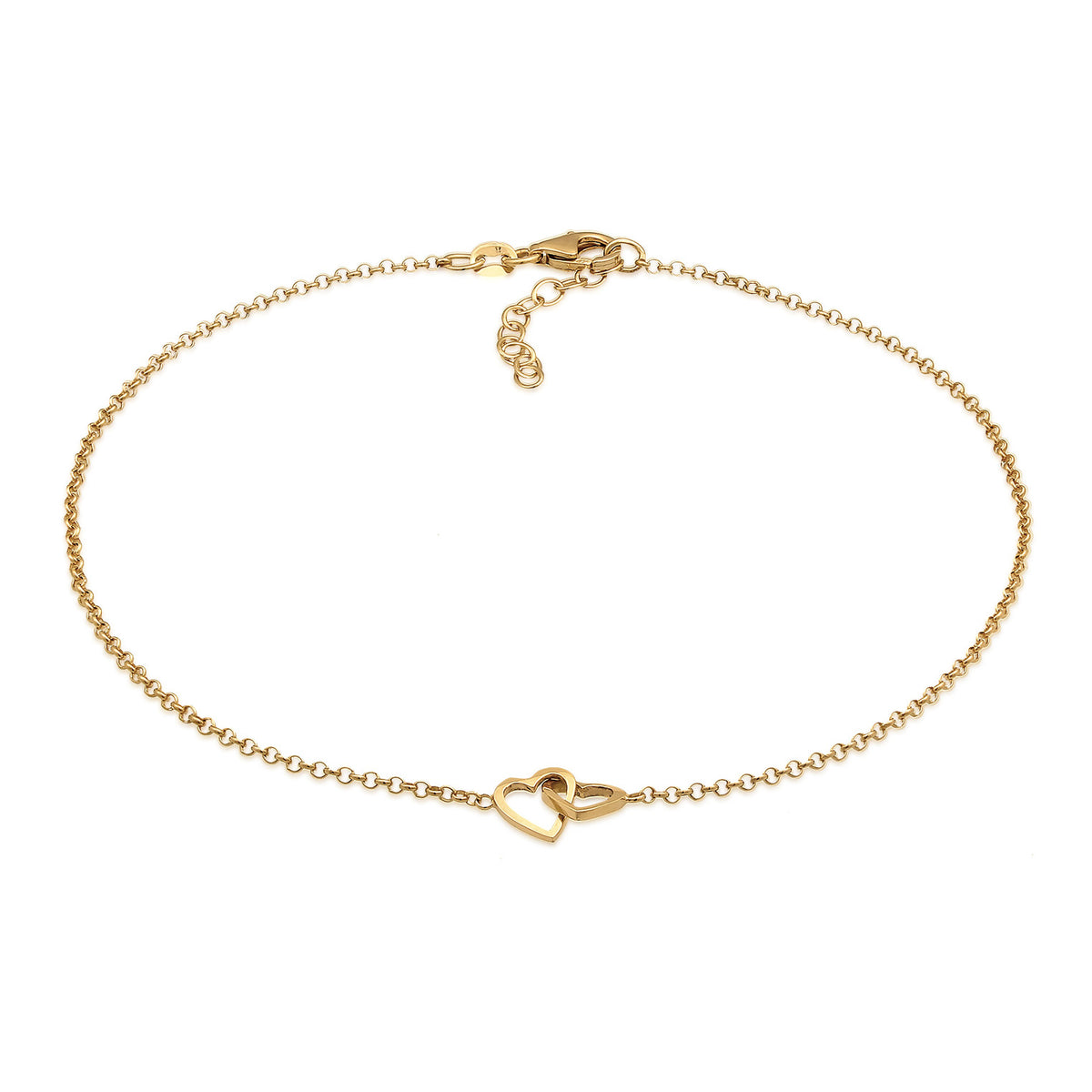 Gold - Elli | Fußkettchen Herz | 925 Sterling Silber Vergoldet