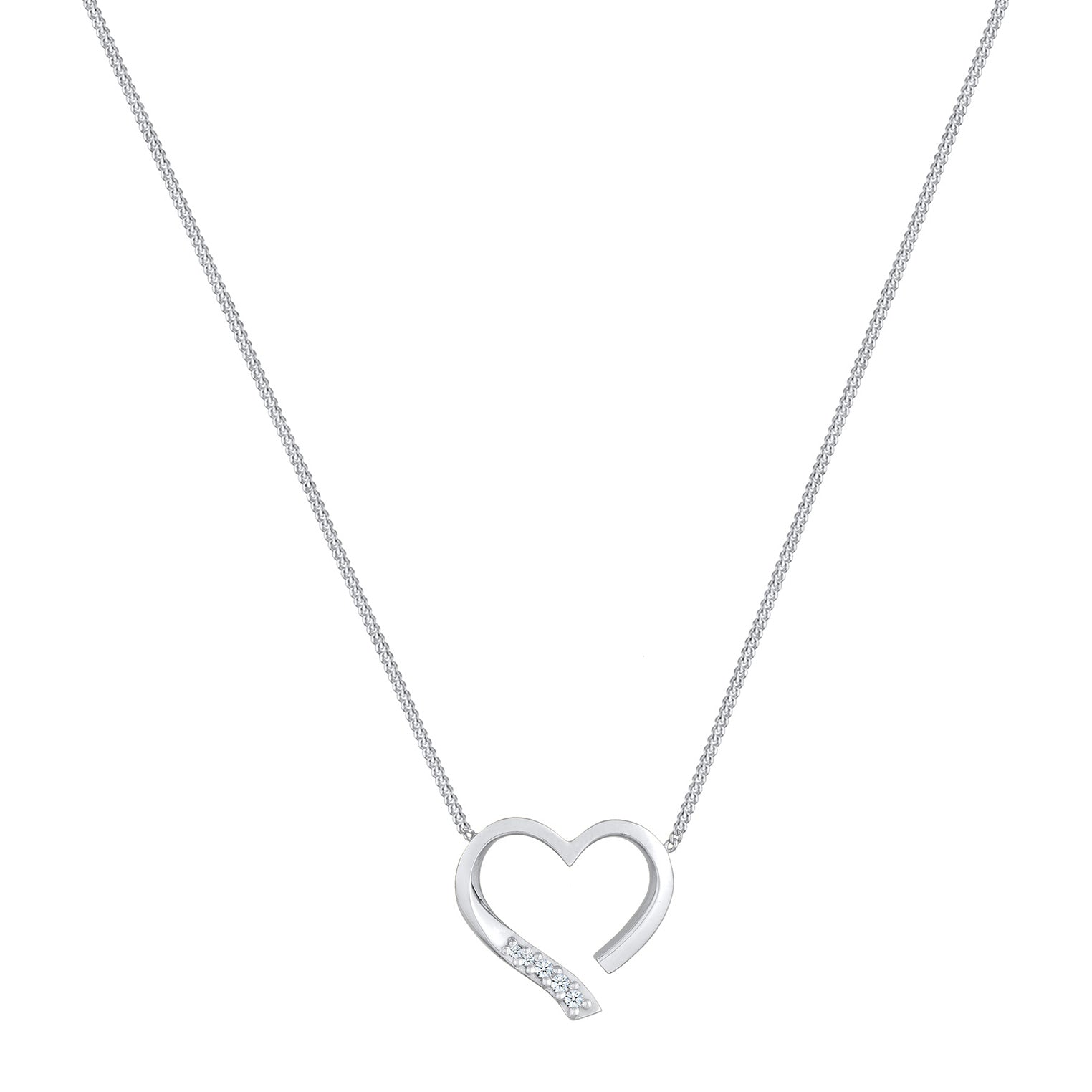 Heart Necklace Diamond (White,