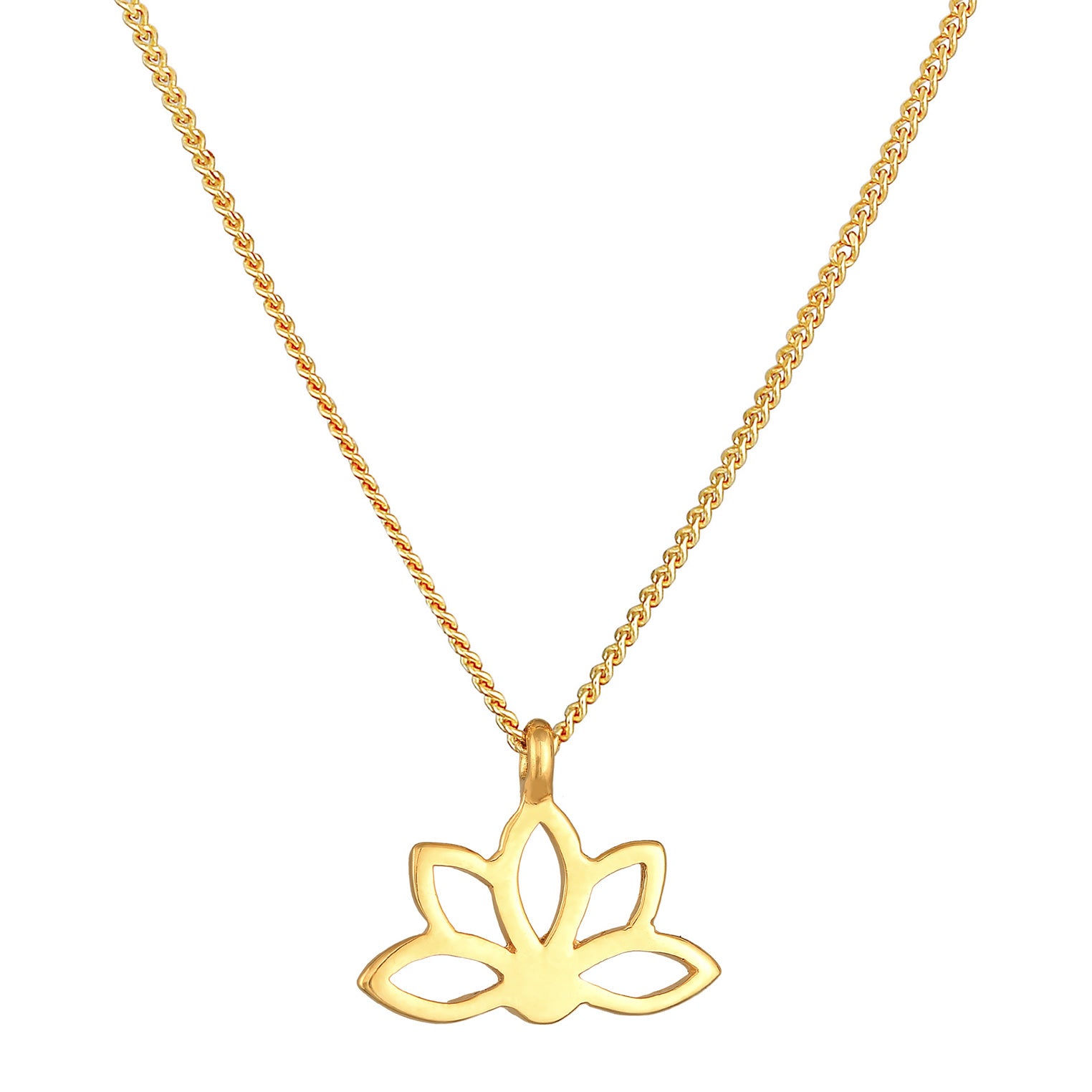 Gold - Elli | Halskette Lotusblume | 925er Sterling Silber