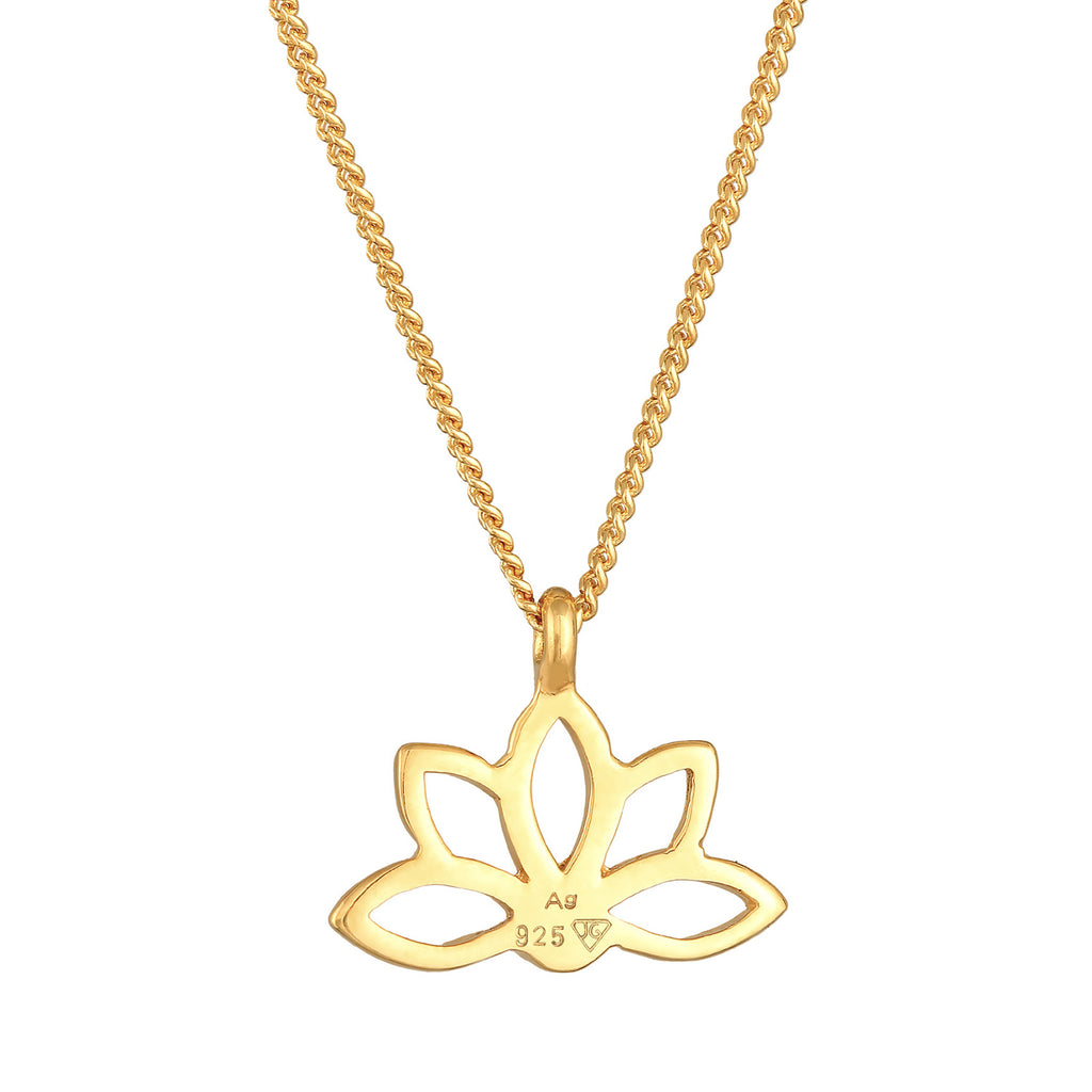 Gold - Elli | Halskette Lotusblume | 925er Sterling Silber