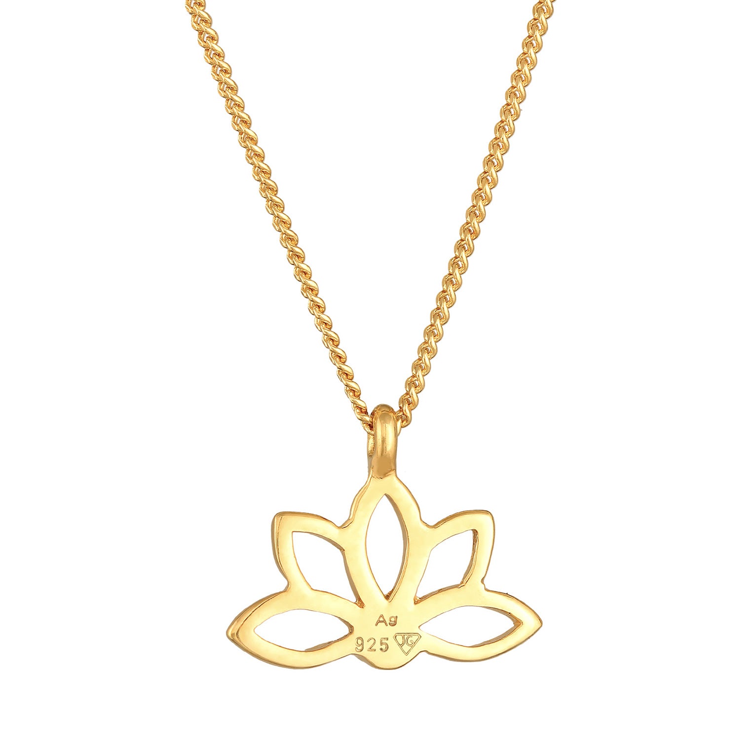 Gold - Elli | Halskette Lotusblume | 925er Sterling Silber