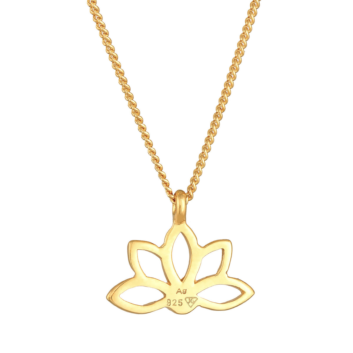 Gold - Elli | Halskette Lotusblume | 925er Sterling Silber