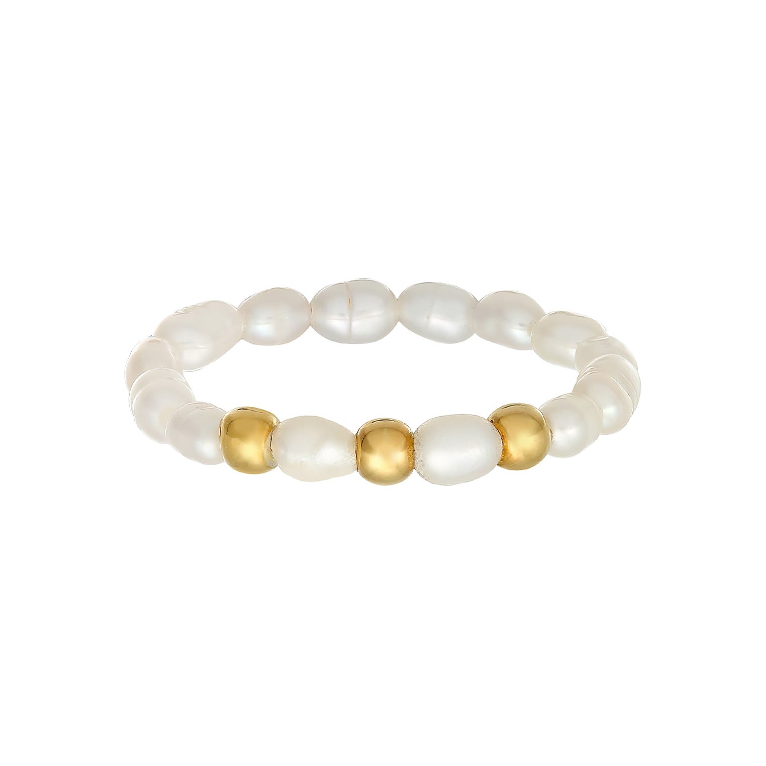 Gold - Elli | Ring Beads | Süßwasserperle | 925er Sterling Silber