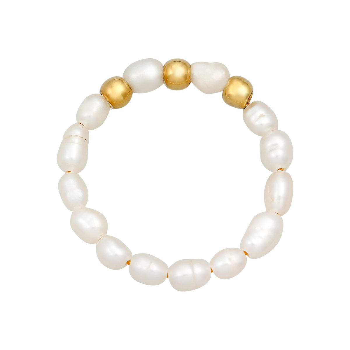 Gold - Elli | Ring Beads | Süßwasserperle | 925er Sterling Silber