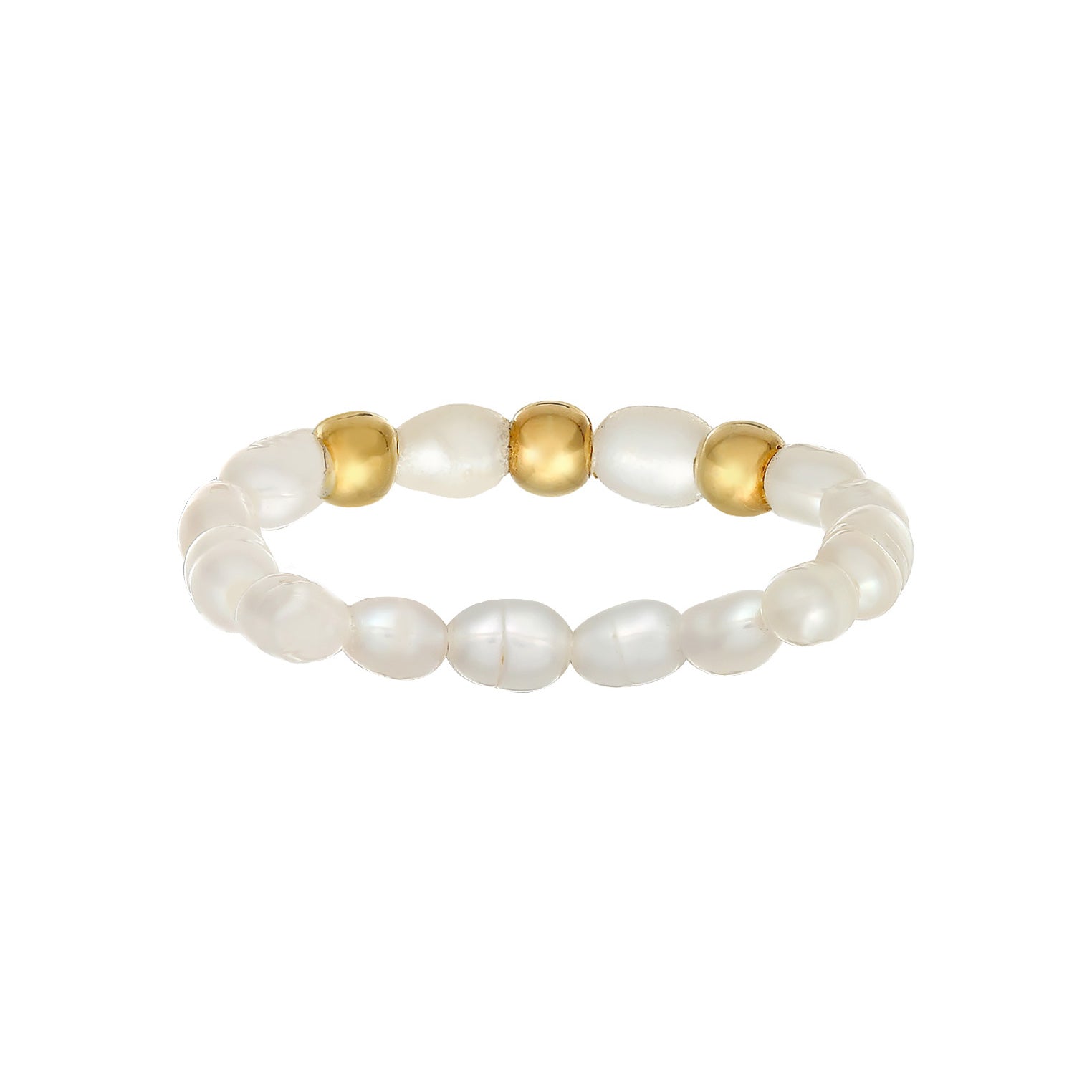 Gold - Elli | Ring Beads | Süßwasserperle | 925er Sterling Silber