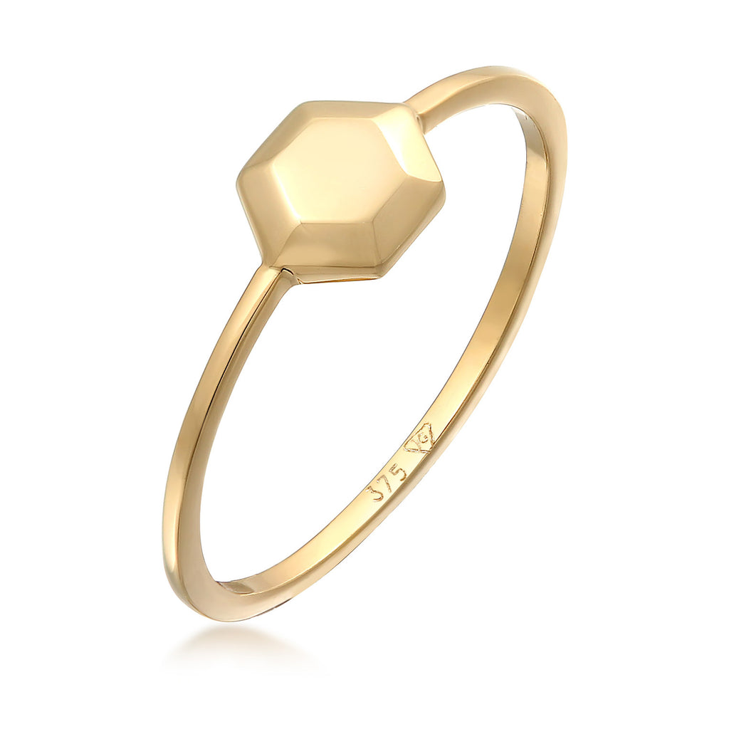 Gold - Elli PREMIUM | Stapelring Geo | 375 Gelbgold