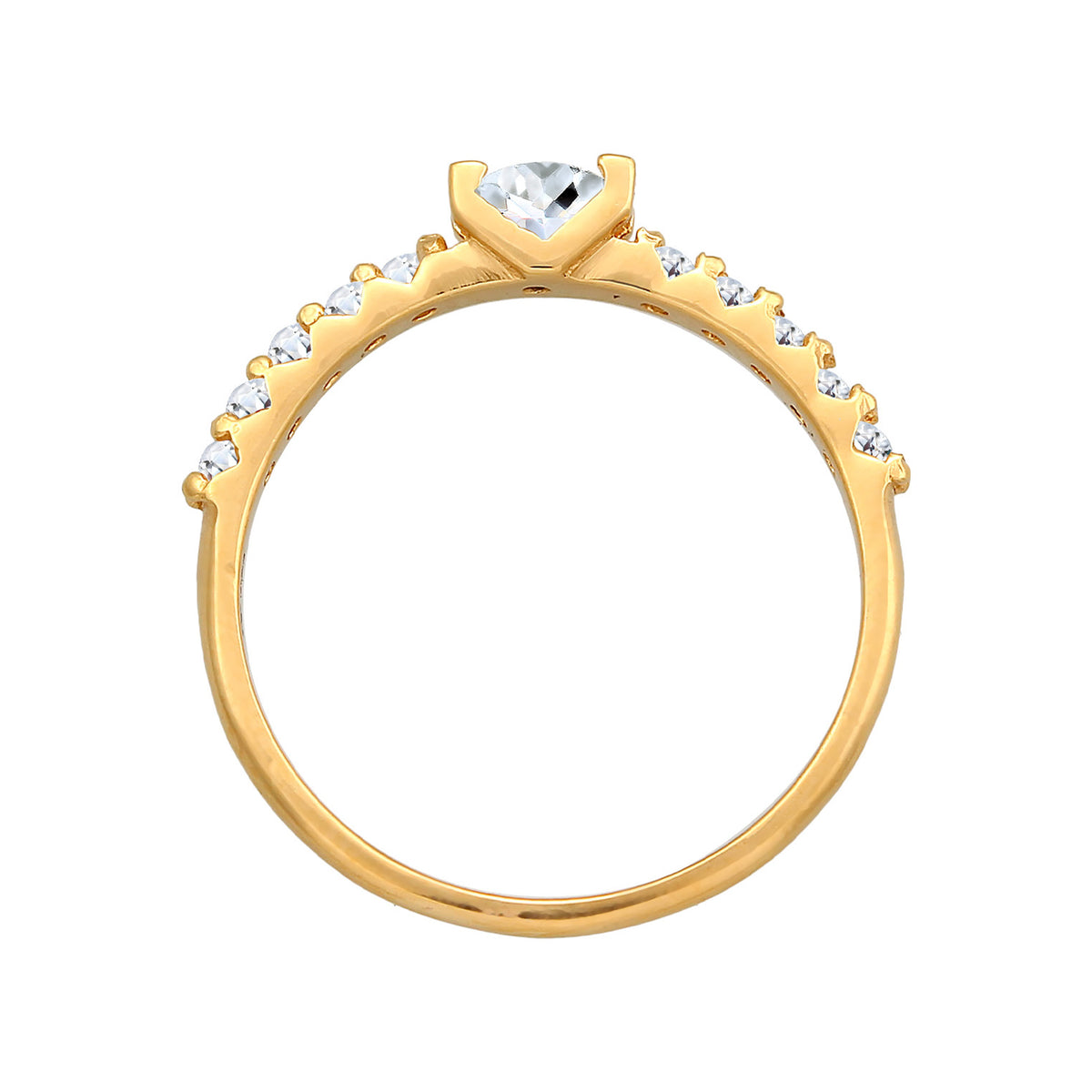 Gold - Elli PREMIUM | Solitär-Ring Verlobung | Topas (Weiß) | 375er Gelbgold