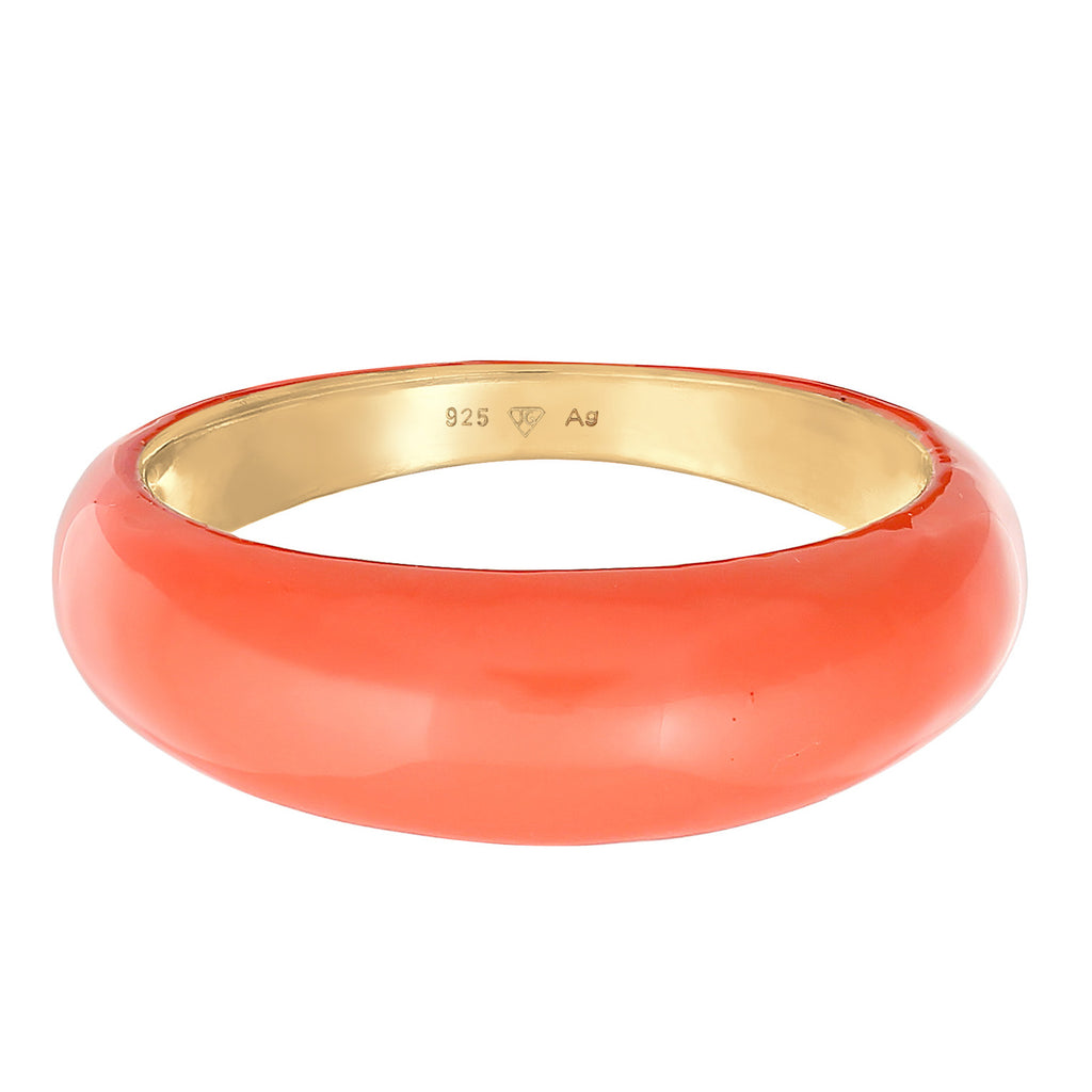 Orange - Elli | Bandring Pastell | Emaille (Orange) | 925er Sterling Silber vergoldet