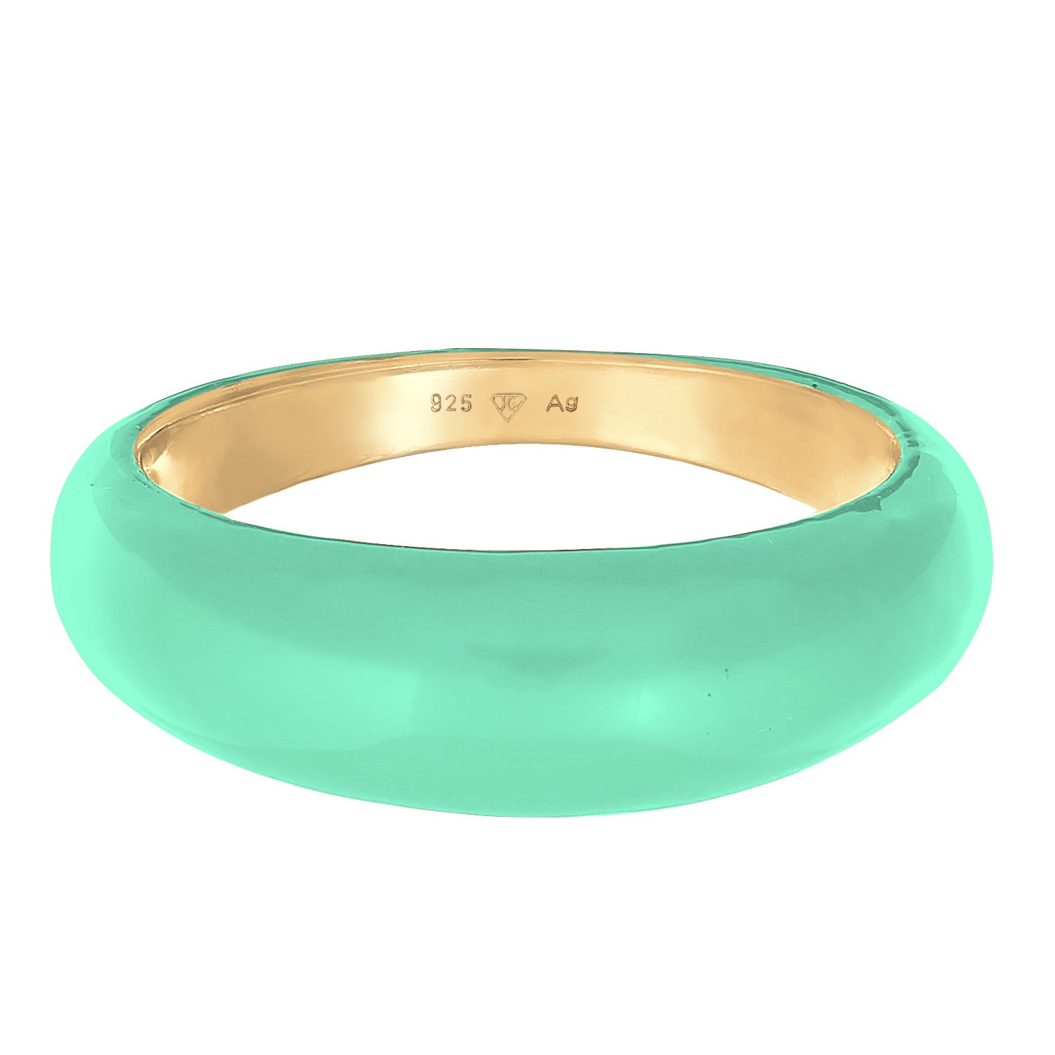 Türkis - Elli | Bandring Pastell | Emaille | 925er Sterling Silber vergoldet
