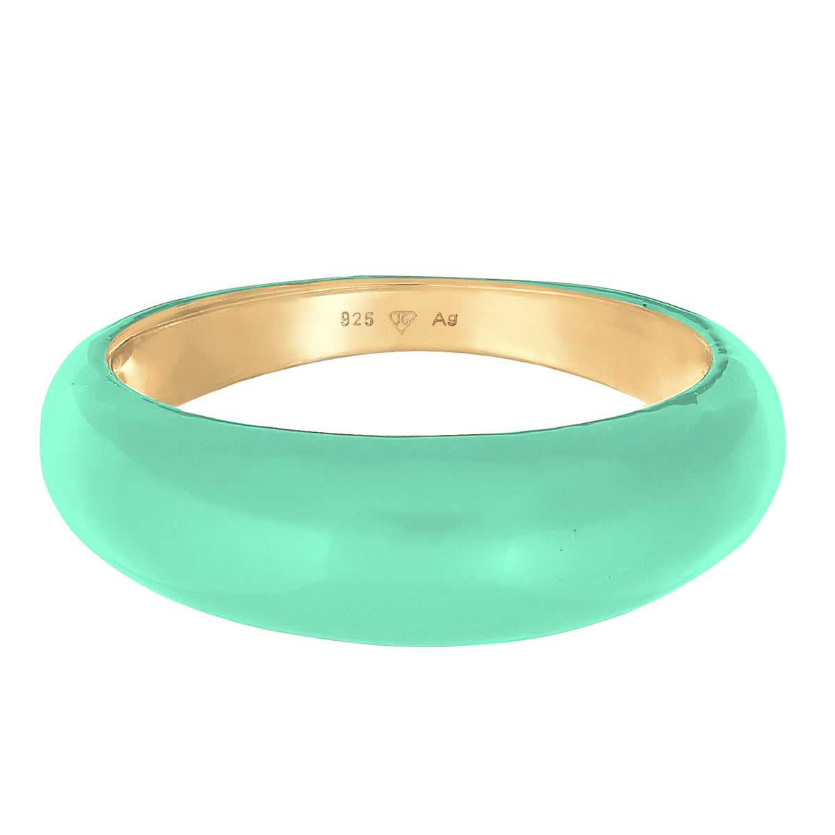 Türkis - Elli | Bandring Pastell | Emaille | 925er Sterling Silber vergoldet