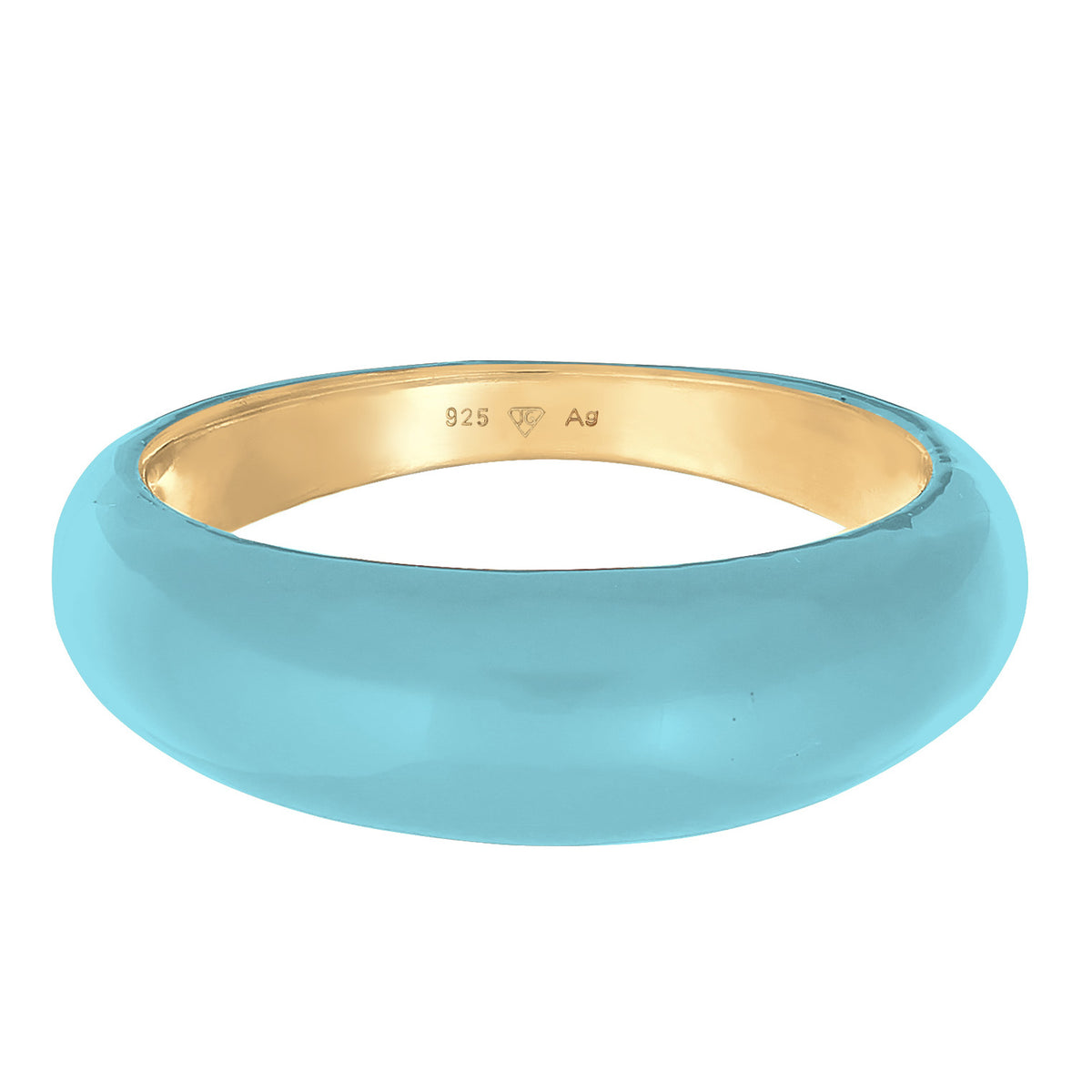 Hellblau - Elli | Bandring Pastell | Emaille | 925er Sterling Silber
