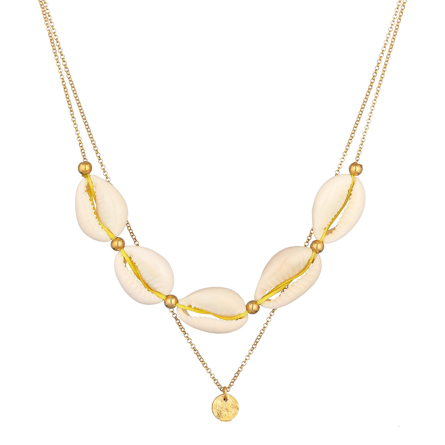 Puka shell store necklace gold