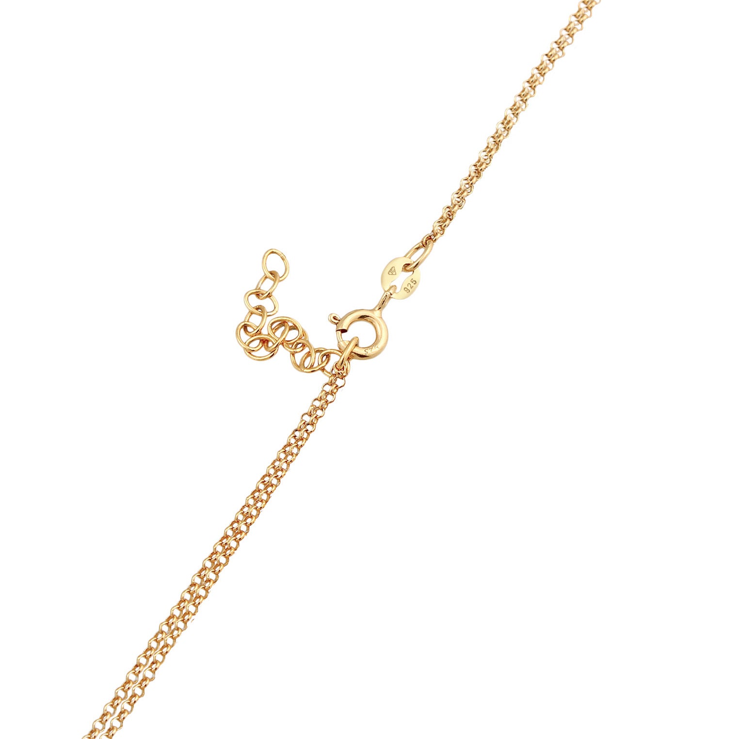 Gold - Elli | Layer Halskette | Kauri Muschel | 925er Sterling Silber Vergoldet
