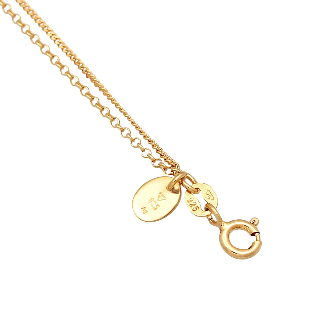 Gold - Elli PREMIUM | Layer-Halskette Boho | Süßwasserzuchtperlen | 925er Sterling Silber vergoldet