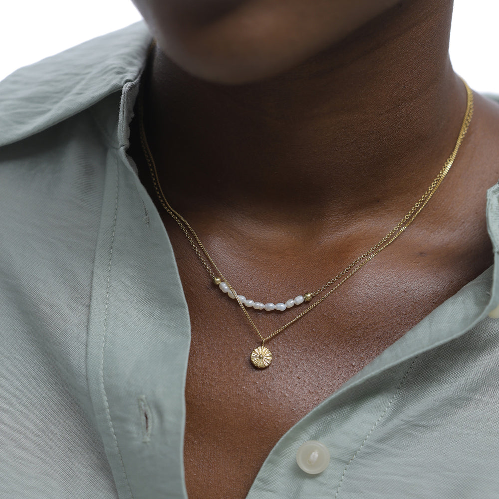 Boho layered necklace | Freshwater pearls