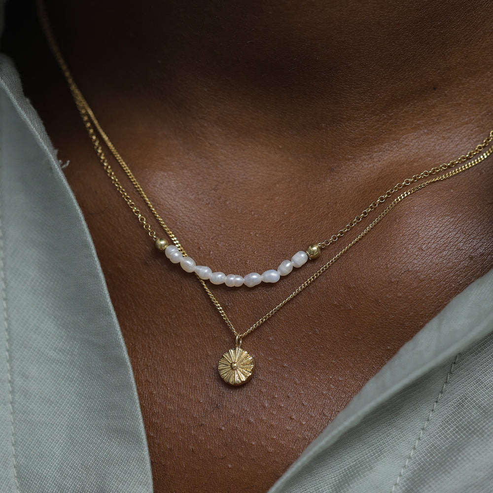 Boho layered necklace | Freshwater pearls