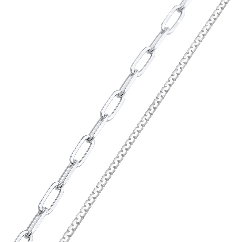 Silber - Elli PREMIUM | Basic Armbänder 2er Set | 925er Sterling Silber