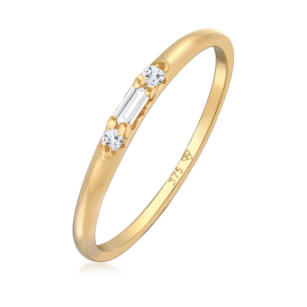 Gold - Elli PREMIUM | Ring Verlobung | Topas (Weiß) | 375er Gelbgold
