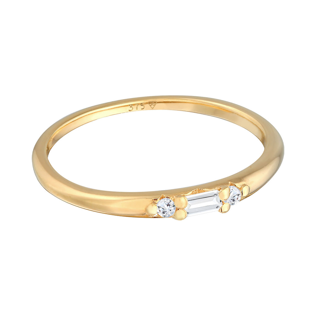 Gold - Elli PREMIUM | Ring Verlobung | Topas (Weiß) | 375er Gelbgold