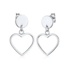 Silber - Elli | Ohrhänger Herz | 925er Sterling Silber