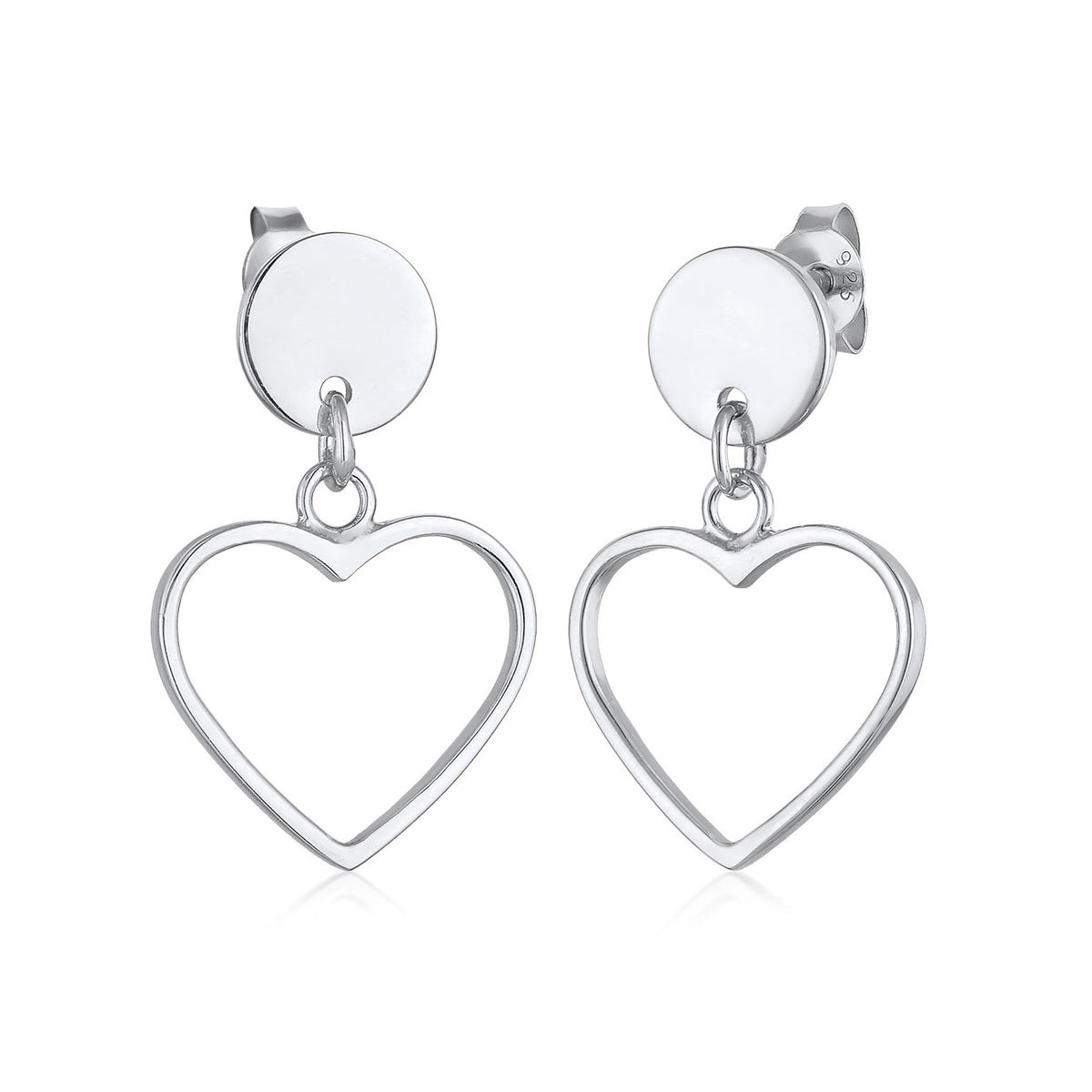 Silber - Elli | Ohrhänger Herz | 925er Sterling Silber