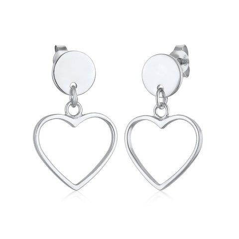 Silber - Elli | Ohrhänger Herz | 925er Sterling Silber