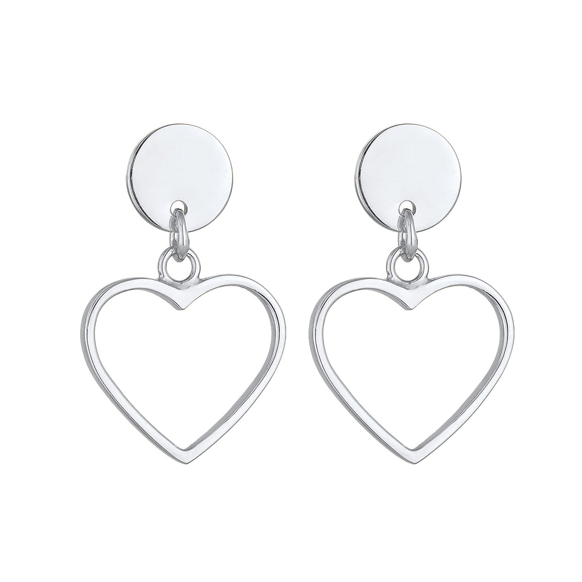 Silber - Elli | Ohrhänger Herz | 925er Sterling Silber