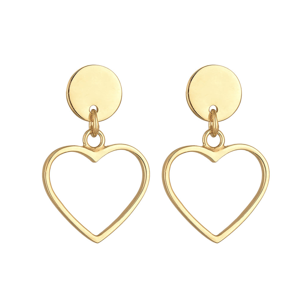 Gold - Elli | Ohrhänger Herz | 925er Sterling Silber