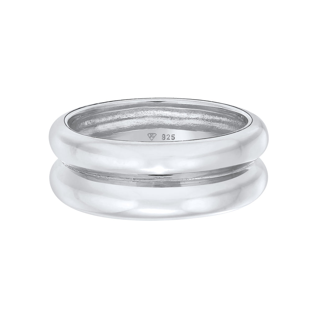 Silber - Elli PREMIUM | Bandring Gewölbt | 925er Sterling Silber