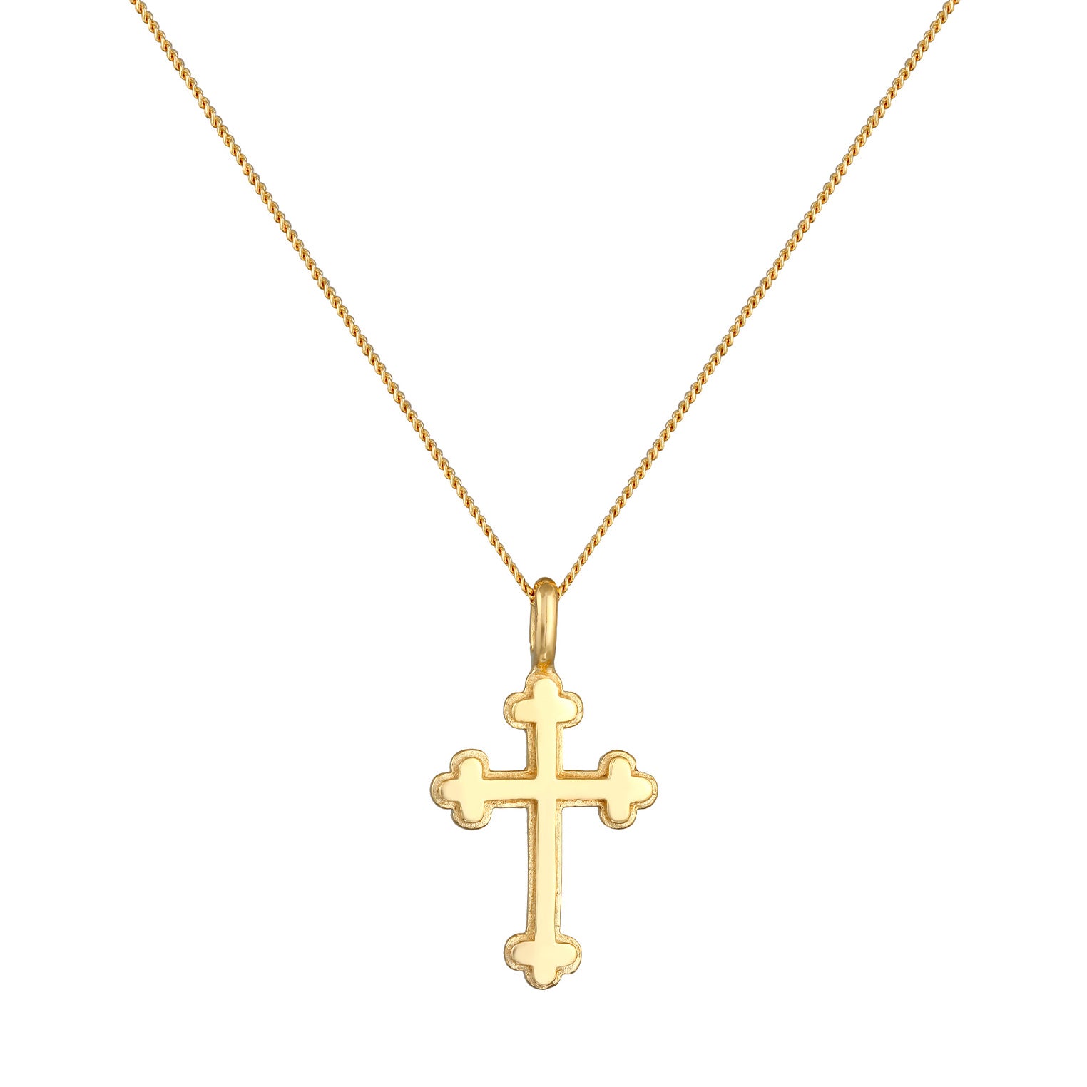 Gold - Elli | Halskette Kreuz Anhänger | 925er Sterling Silber