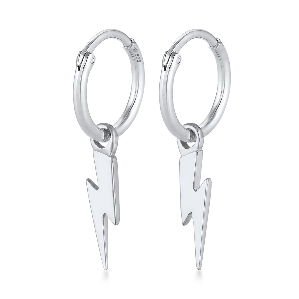 Silber - Elli PREMIUM | Creolen Blitz | 925er Sterling Silber