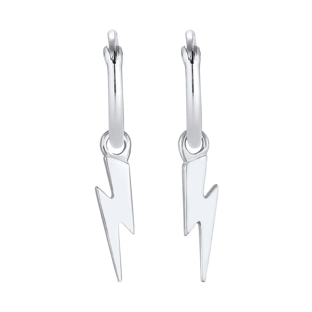 Silber - Elli PREMIUM | Creolen Blitz | 925er Sterling Silber