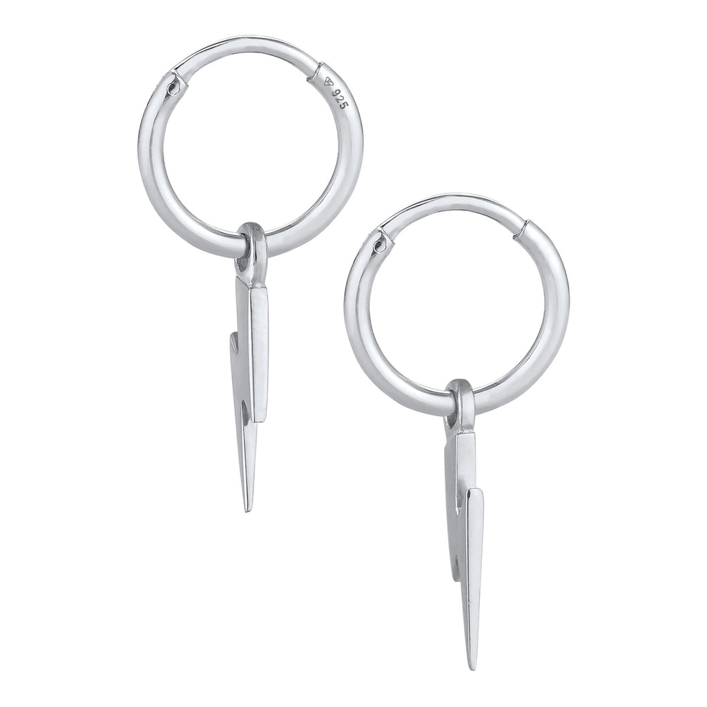 Silber - Elli PREMIUM | Creolen Blitz | 925er Sterling Silber
