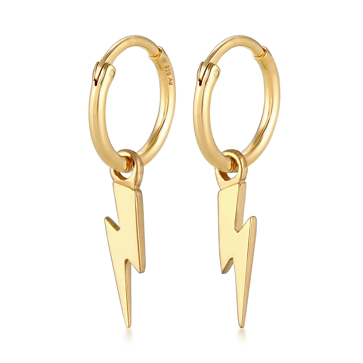 Gold - Elli PREMIUM | Creolen Blitz | 925er Sterling Silber