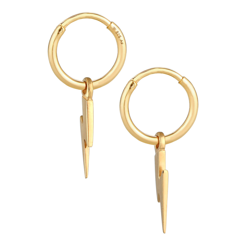 Gold - Elli PREMIUM | Creolen Blitz | 925er Sterling Silber