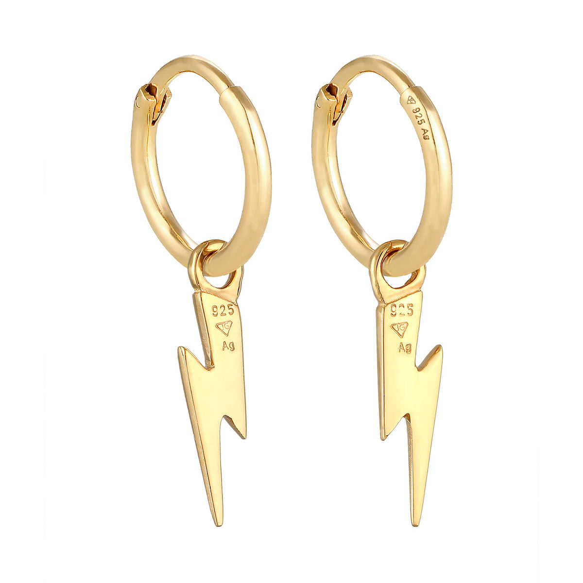Gold - Elli PREMIUM | Creolen Blitz | 925er Sterling Silber