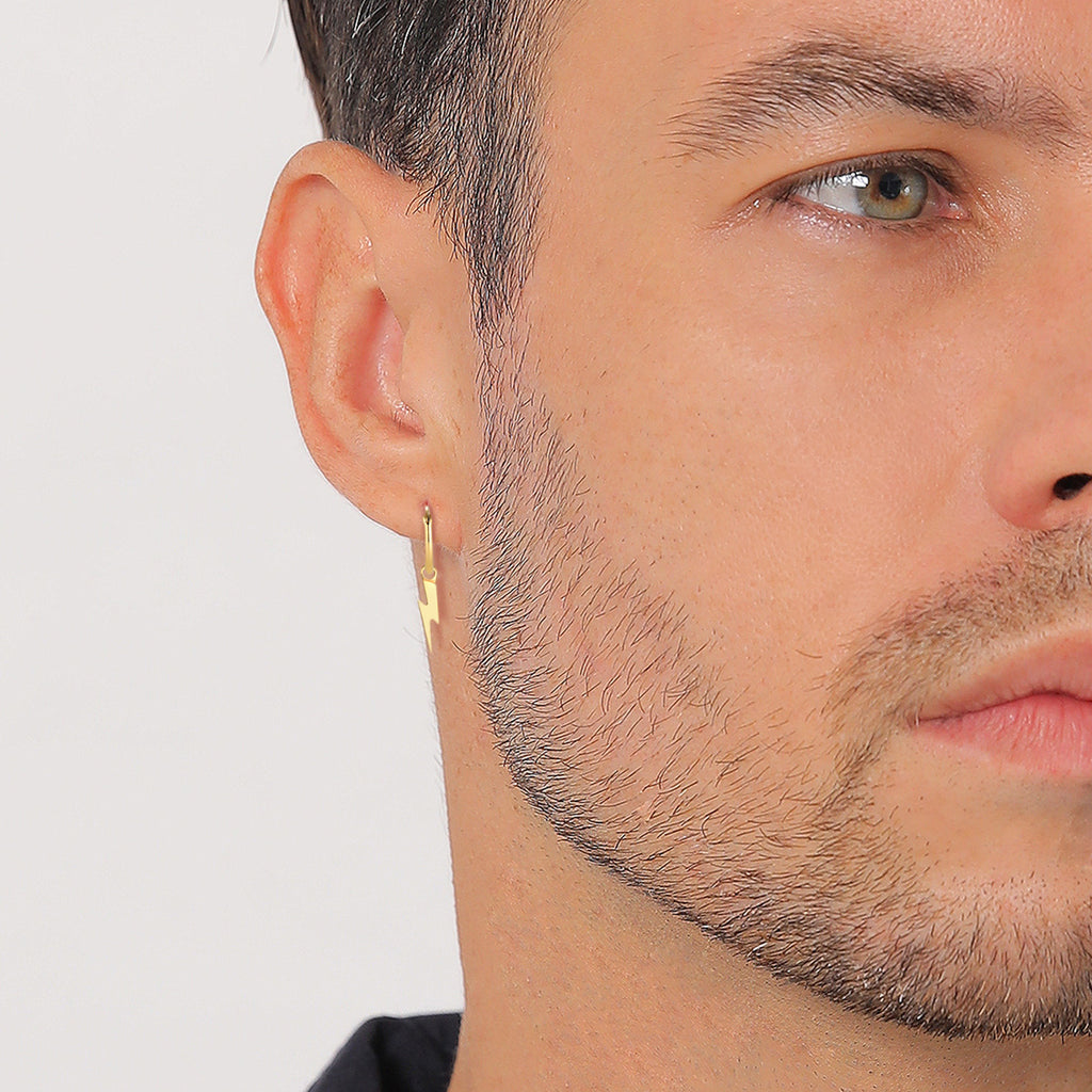 Gold - Elli PREMIUM | Creolen Blitz | 925er Sterling Silber