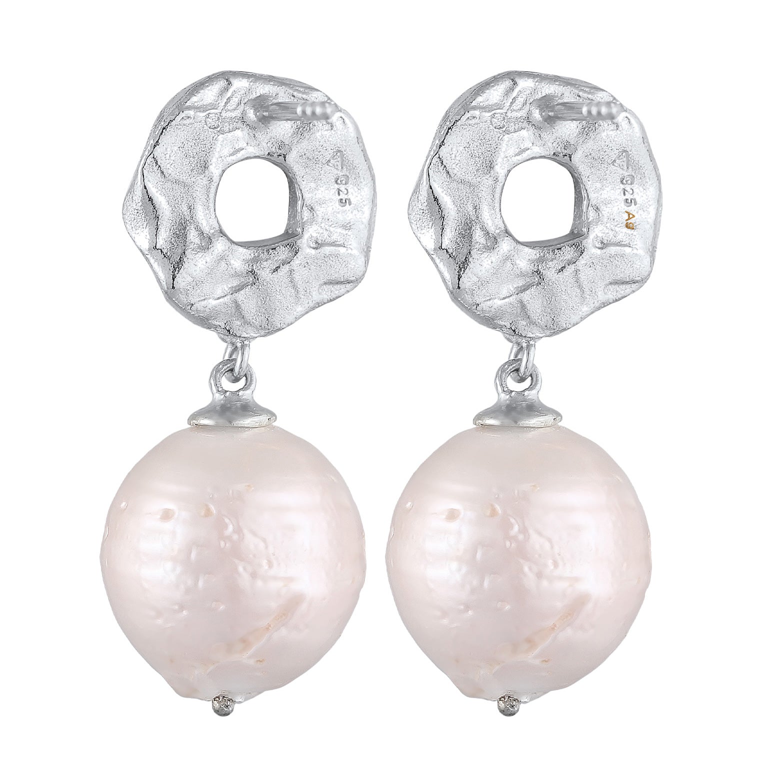 Silber - Elli PREMIUM | Ohrhänger Organic | Süßwasserperlen | 925er Sterling Silber