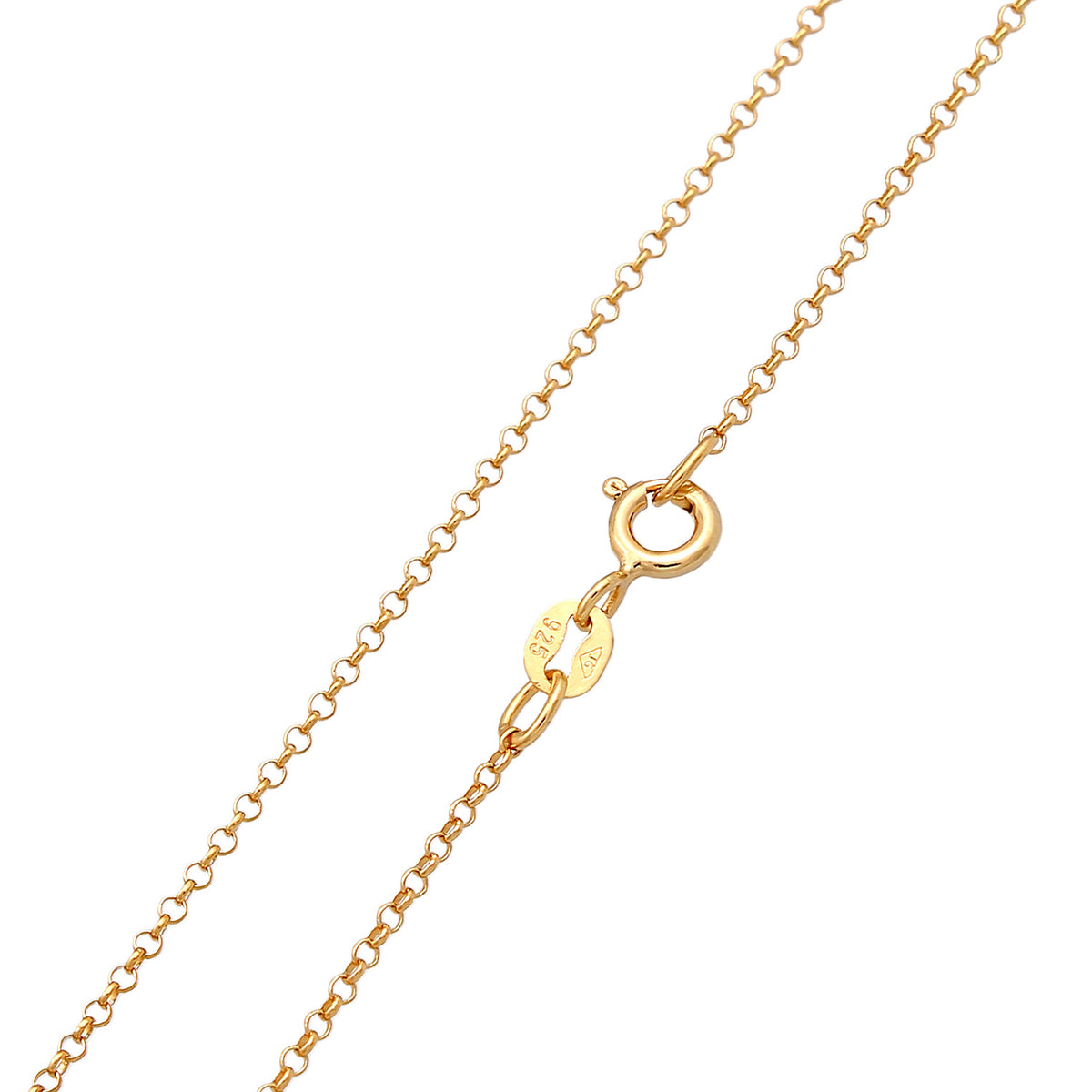 Blau - Elli | Halskette mit Smiling Face | Emaille (Blau) | 925er Sterling Silber Vergoldet