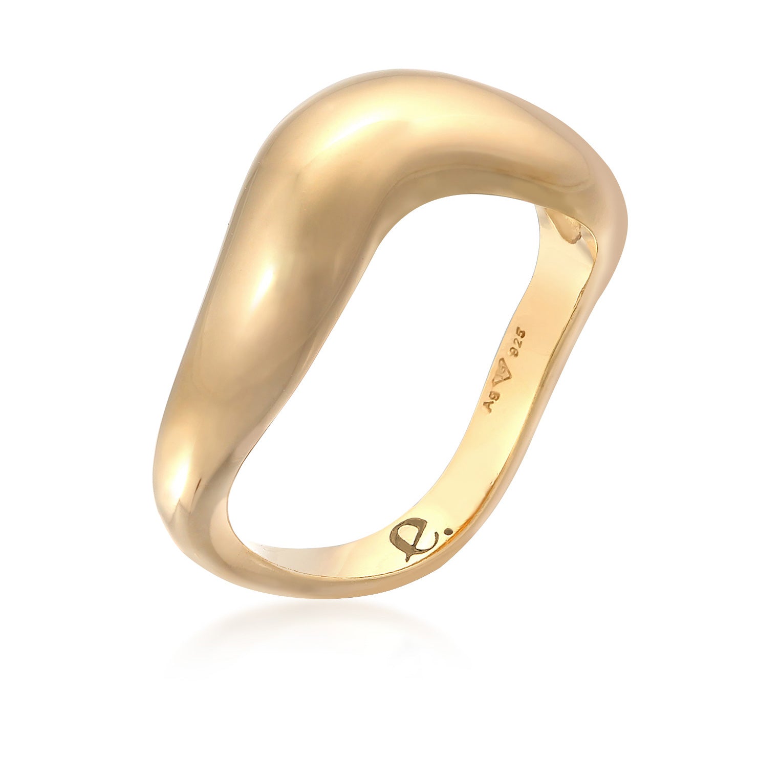 Gold - Elli PREMIUM | Ring Welle Organic | 925er Sterling Silber