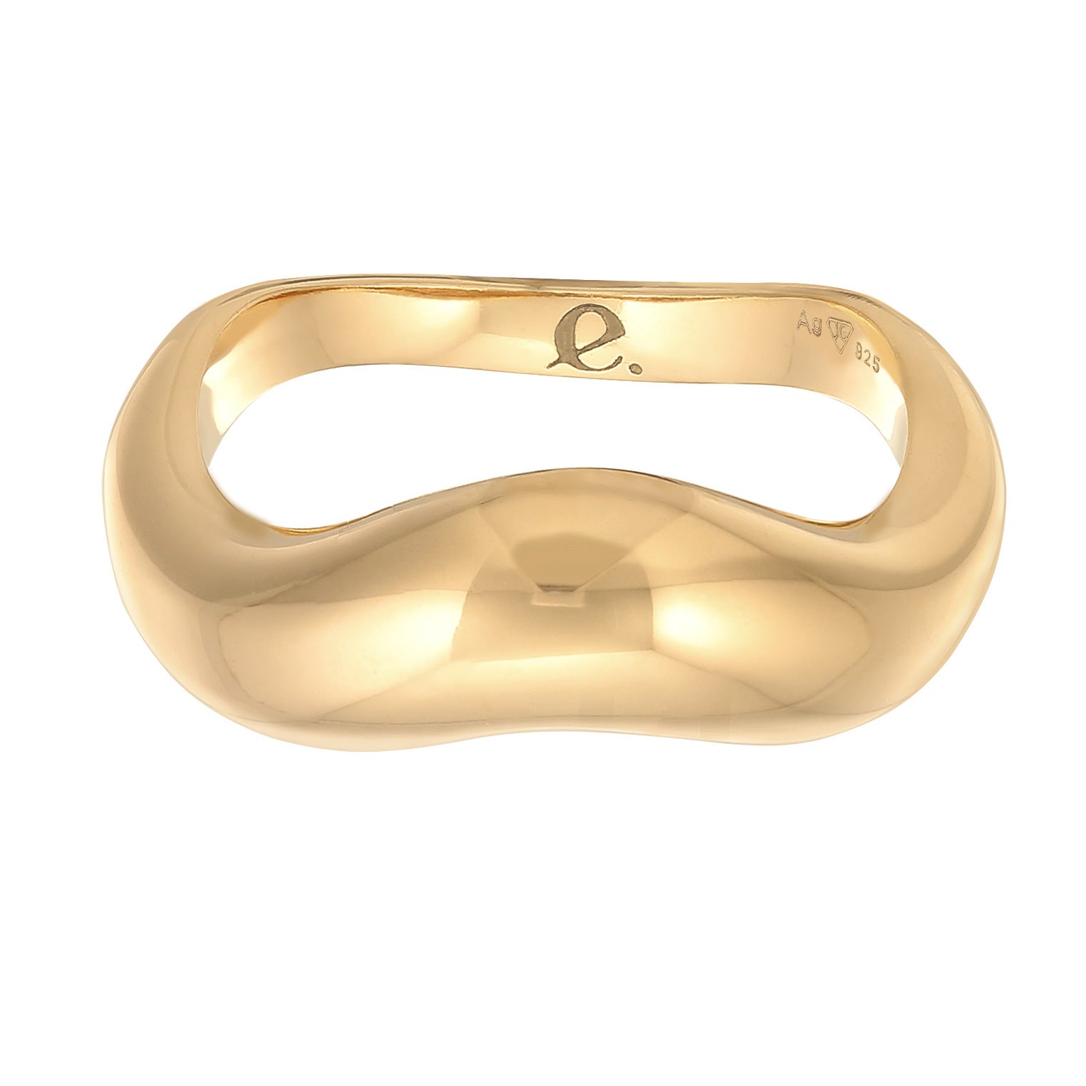 Gold - Elli PREMIUM | Ring Welle Organic | 925er Sterling Silber