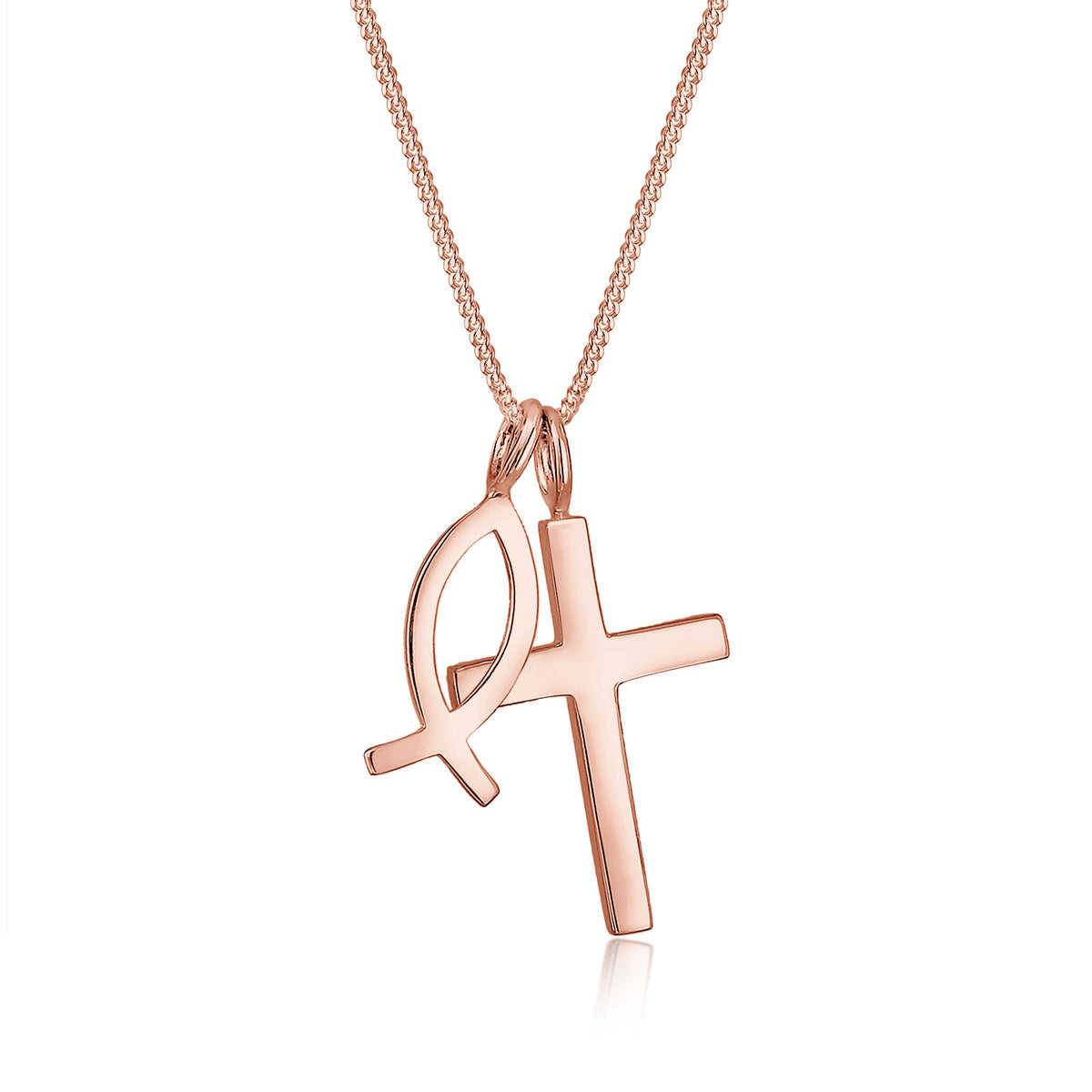 Roségold - Elli | Halskette Fisch | 925 Sterling Silber Rosévergoldet