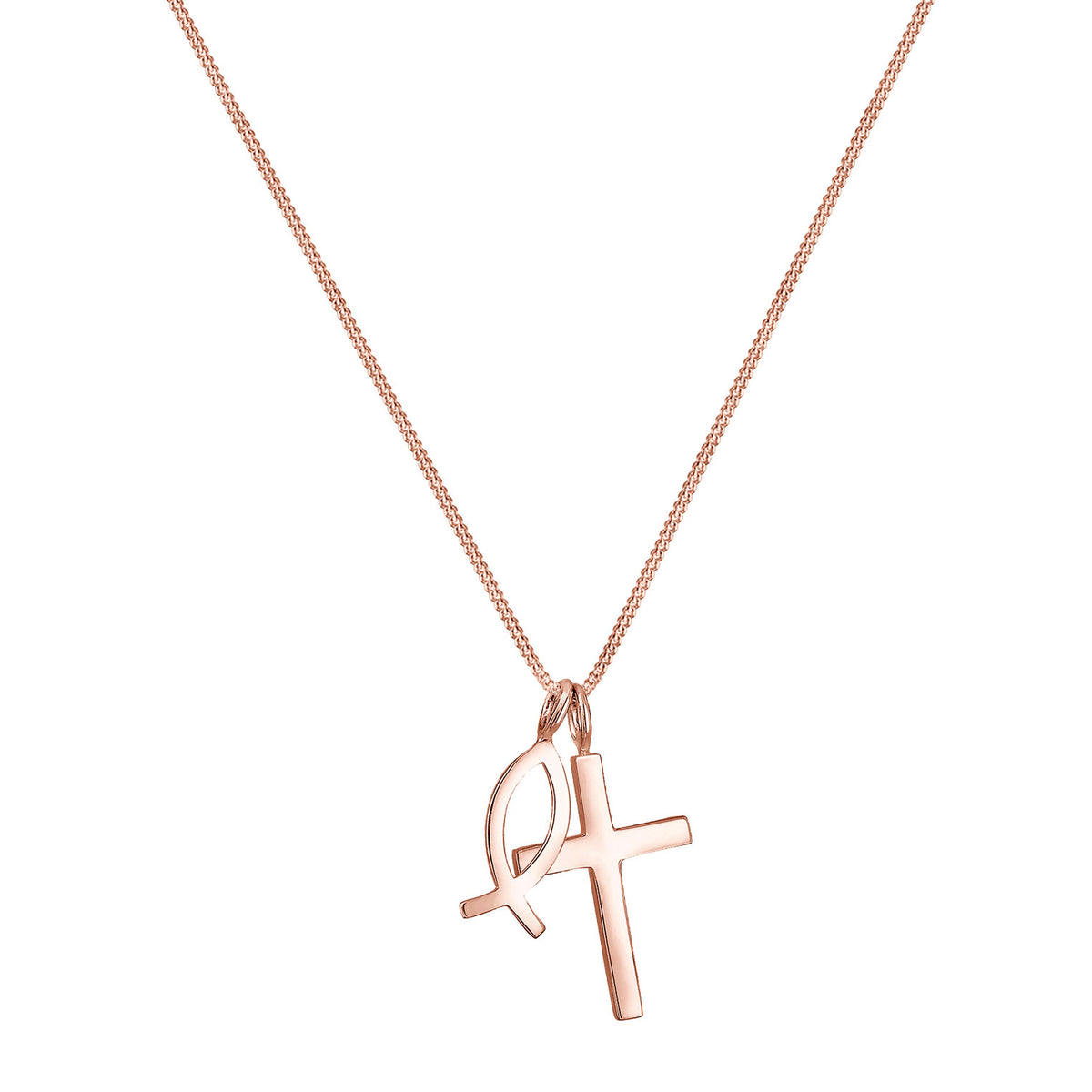 Roségold - Elli | Halskette Fisch | 925 Sterling Silber Rosévergoldet