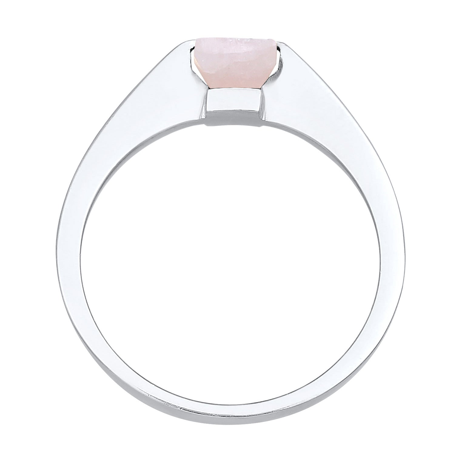Silber - Elli PREMIUM | Solitär-Ring Viereck | Quarz (Rosa) | 925er Sterling Silber