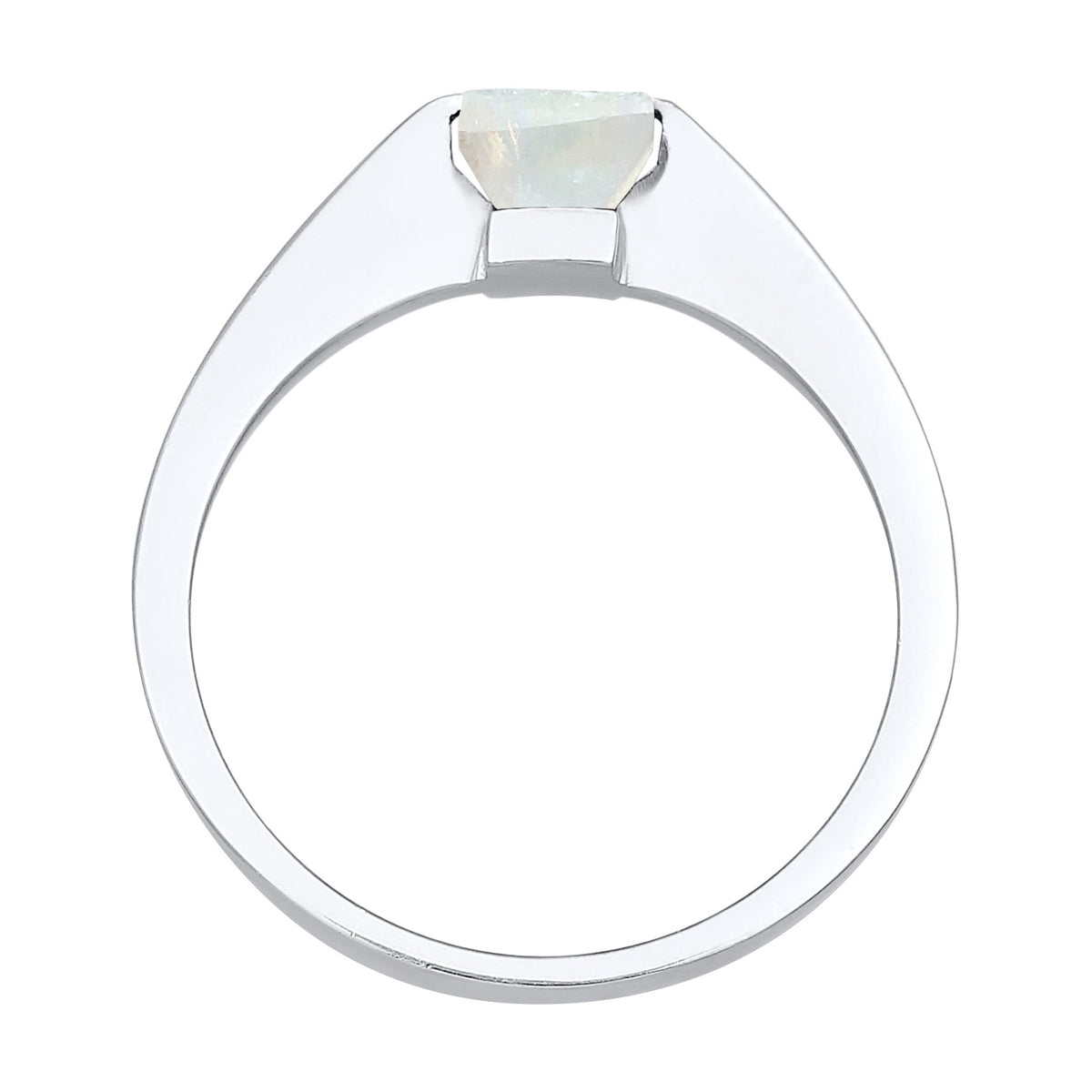 Silber - Elli PREMIUM | Solitär-Ring Viereck | Mondstein | 925er Sterling Silber