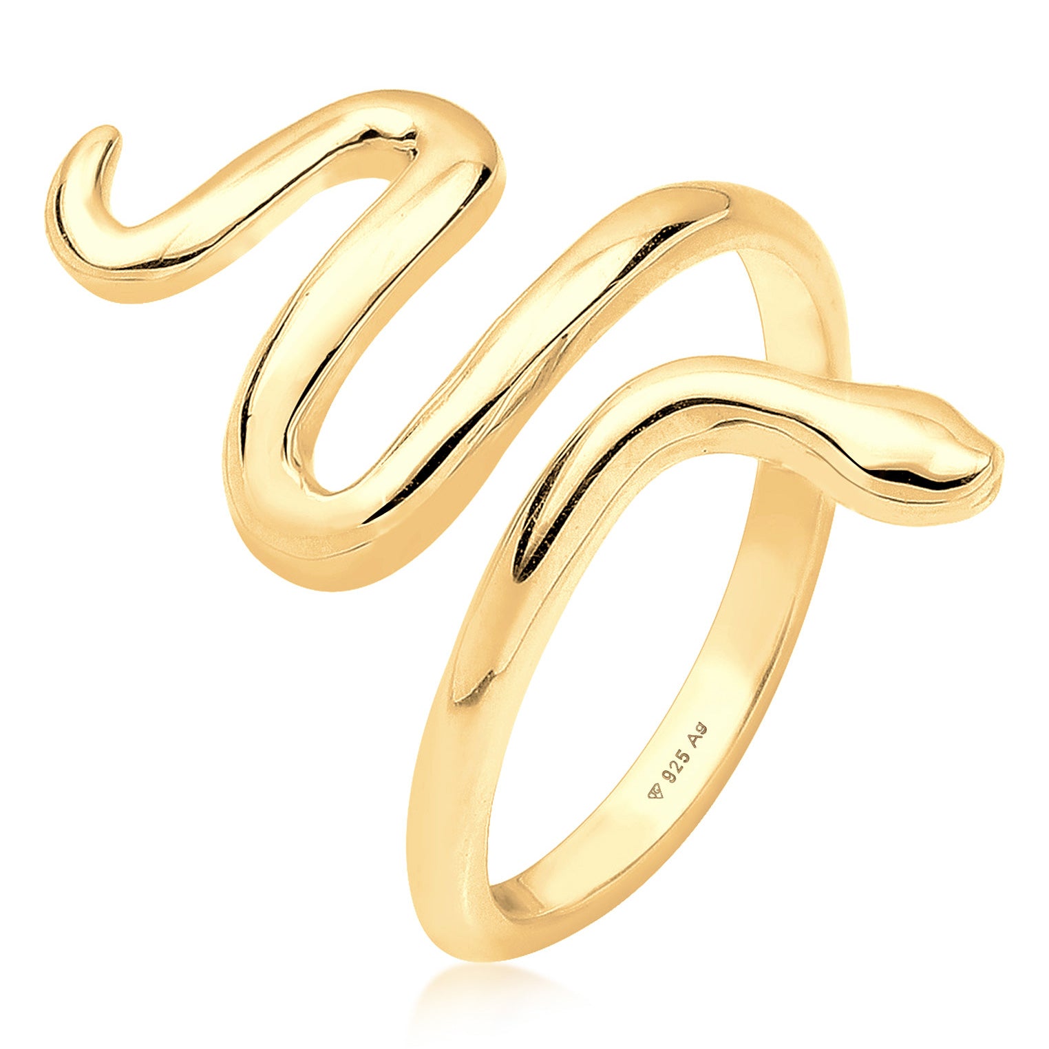 Gold - Elli | Ring Schlange | 925er Sterling Silber Vergoldet