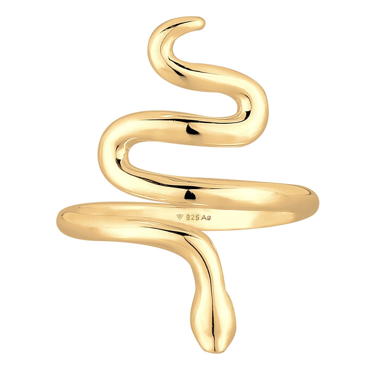 Gold - Elli | Ring Schlange | 925er Sterling Silber Vergoldet