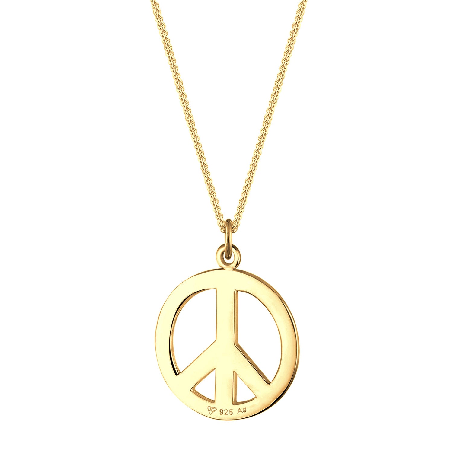 Gold - Elli | Halskette Peace | 925er Sterling Silber Vergoldet