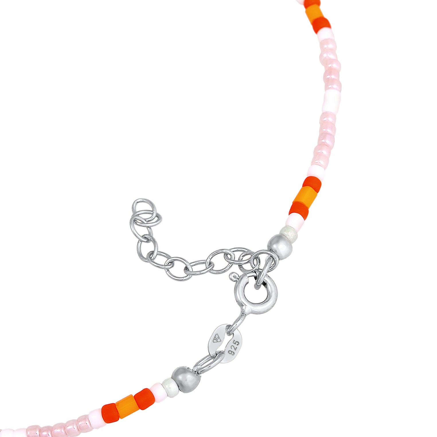 Silber - Elli | Fußkettchen Plättchen Beads | 925er Sterling Silber