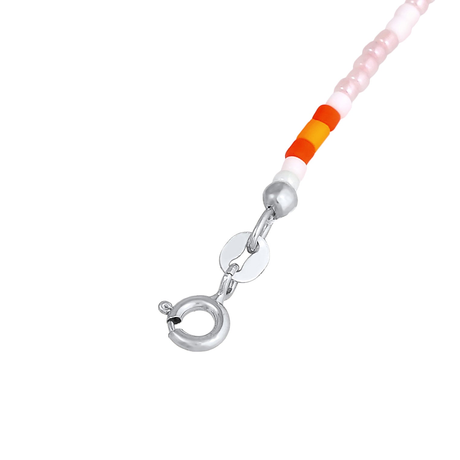 Silber - Elli | Fußkettchen Plättchen Beads | 925er Sterling Silber